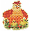 Mill Hill Mama Hen Beaded Counted Cross Stitch Ornament Kit 2024 Spring Bouquet MH182411