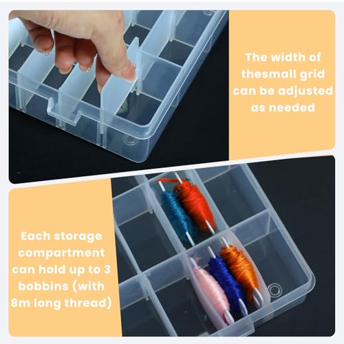 184 Pcs Embroidery Floss Bobbins Kit, Cross Stitch Thread Storage Set, Embroidery Floss Organizer with Bobbin Winder, Plastic Thread Organizer for DIY Craft Cotton Threads Sewing Storage