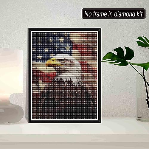 SKRYUIE 5D Eagle Diamond Painting Kits - DIY Diamond Art Kits for Adults American Flag, Full Round Drill - Crystal Cross Stitch - Adults Craft for Wall & Office Decor - 12x16 inch - color: Colorful-1