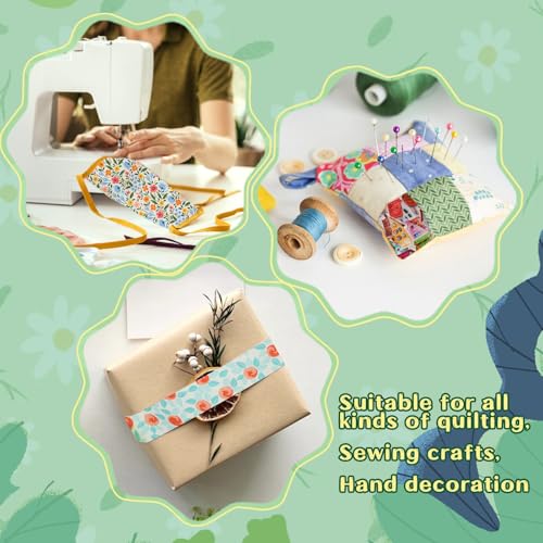 ZMAAGG Jelly Roll Fabrics-32PCS Quilting Fabric, Floral Fabric Strip Bundle - color: Green