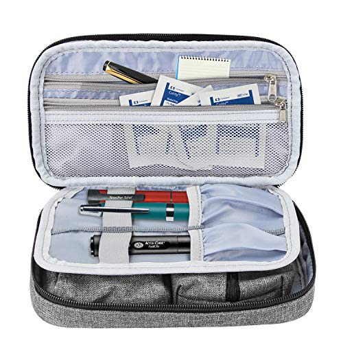 LUXJA Diabetic Supplies Travel Case, Gray - color: Gray