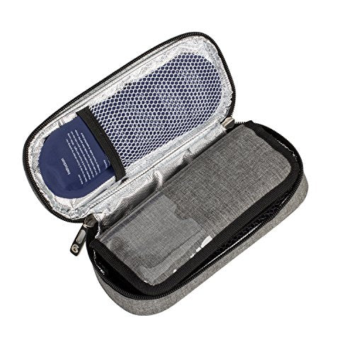 apollo walker Insulin Cooler Travel Case Diabetic Medication with Ice Packs and Insulation Liner insulin cooler travel case tsa approved - color: Gray, size: Small