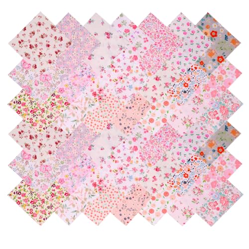 Nodsaw Floral Print Cotton Charm Pack, 5 inch Precuts Quilting Fabric Bundle, 5" Quilt Charm Squares - color: Floral