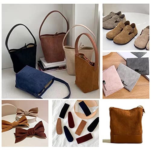 8 Pcs Frosted Suede Faux Leather Fabric Velvety Touch Soft Synthetic PU Leather for Upholstery Fashion Handicraft DIY Projects (21cmx30cm) - color: Frosted-dark Color