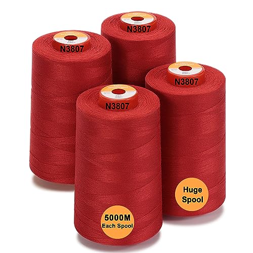 New brothread 4 Large Cones All Purpose Polyester Thread -Red - color: 4xRed