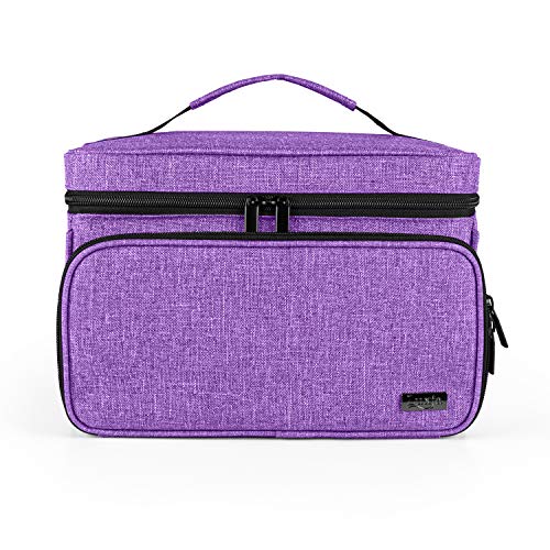 Luxja Sewing Storage Organizer with 2 Detachable Clear Pockets, Purple - color: Purple