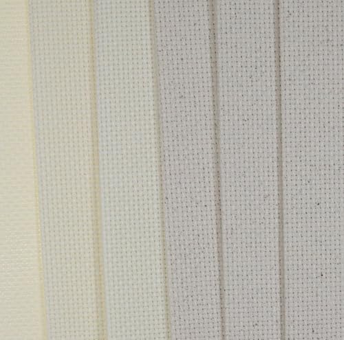 KCS 6 pc of 12" x 18"(30cmx45cm) 14CT Counted Cotton Aida Cloth Cross Stitch Fabric (Cream+Oatmeal) - color: Cream+oatmeal