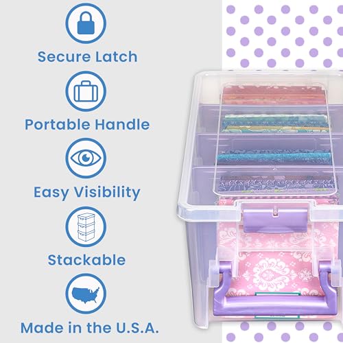 ArtBin Semi Satchel Portable Craft Organizer with 3 Dividers - Clear Plastic Storage Case for Art & Craft Supplies - color: Purple, size: Pack of 1