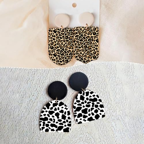 10 Pcs Transfer Paper for Polymer Clay, Leopard Pattern Water-Soluble Disposable Clay Transfer Sheets for Crafting Soft Ceramic Earrings, Jewelry & Polymer Clay Molds DIY Craft 5.8X3.9 inch - color: Leopard