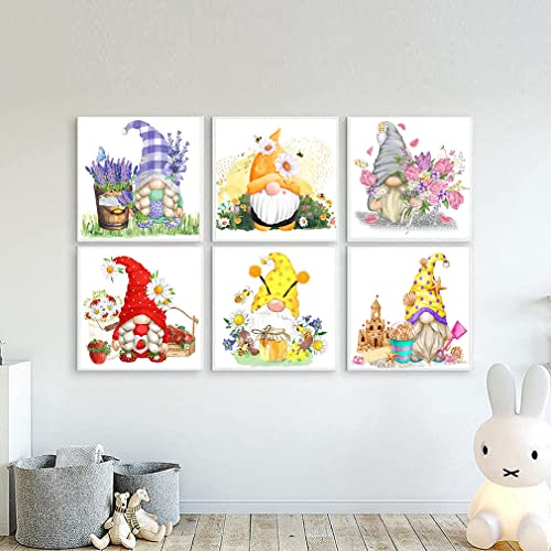 Tiwabb 6 Pack Gnome Stamped Cross Stitch Kits for Adults Beginners - color: Gnome Cross Stitch Kits