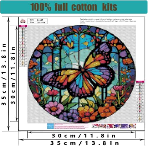 Tiwabb Butterfly Stamped Cross Stitch Kits for Adults Beginners - color: butterfly