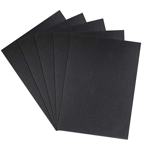 Aida Cloth 14 Count Cross Stitch Fabric,12×18inch,5Pcs (Black) - color: Black