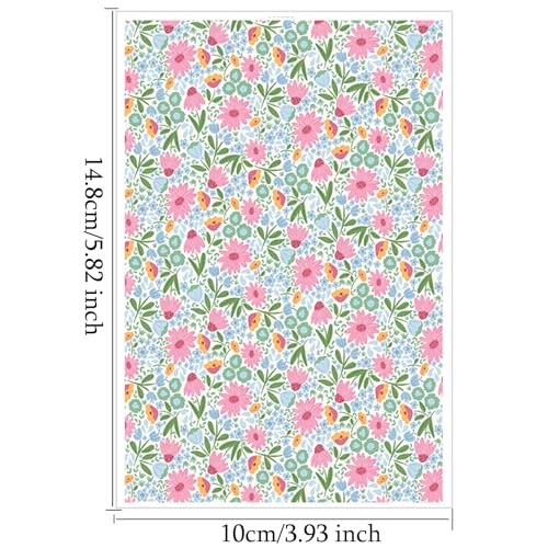 Briartw 10 Sheets Dainty Florals Polymer Clay Transfer Paper,Per Sheet 3.93inch x 5.82inch Polymer Clay Transfer Sheets for DIY Clay Jewelry Making Disposable Stickers - color: Dainty Florals