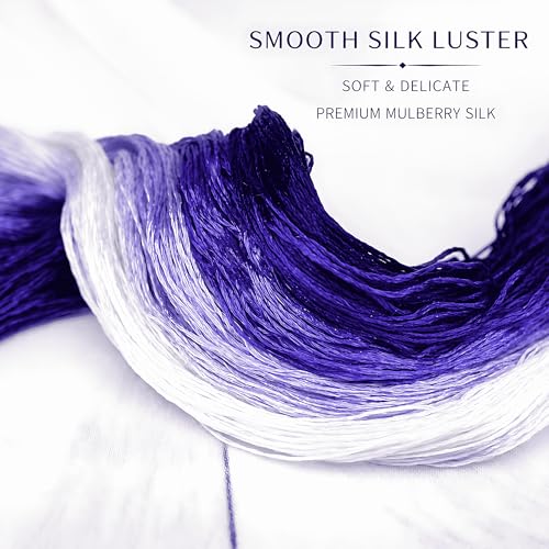 Natural 100% Silk Thread, Handmade Embroidery Thread Silk Floss 10 Colors 110m Each (96) - color: 96