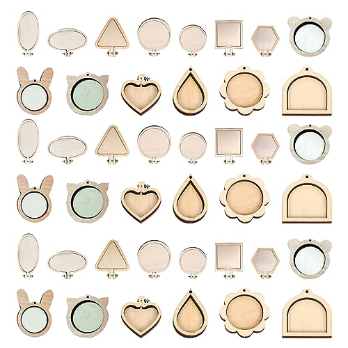 Wood Mini Embroidery Hoop Frame, 42Pcs Animal Shape - size: 42Pcs Animal Shape