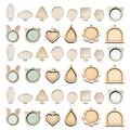 Wood Mini Embroidery Hoop Frame, 42Pcs Animal Shape - size: 42Pcs Animal Shape