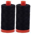 Aurifil Mako 50wt Thread 2 Large Spools: Black (2692x2) - color: 2-Pack - Black 2692