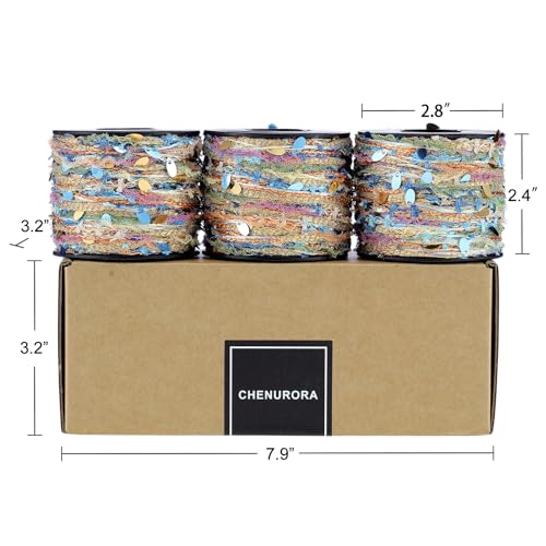 Artisanal Yarn Collection Multifiber Fancy Yarn for Knitting Crocheting Crafts DIY, Set of 3 Rolls (Garden Dream Weave) - color: Garden Dream Weave