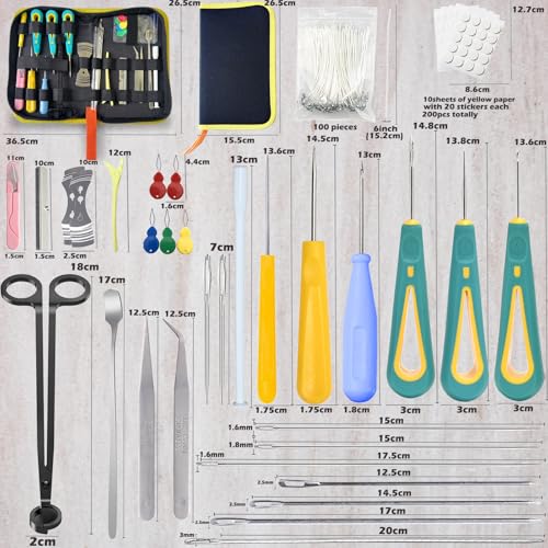 136PCS Professional Candle Making Kit with Soy Candle Wicks,Big Hole Long Wicking Needle for Molds with Storage Bag,Wick Trimmer,Mold Hook Eye Punch Needle for Candle Lover Beginner - color: 136pcs
