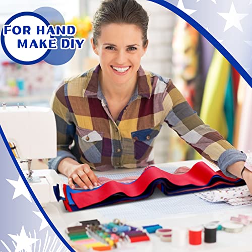 Hosuly 40 Pcs Solid Red White Blue Cotton Jelly Fabric Quilting Strips Roll - color: Patriotic