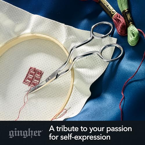 Gingher 6" Double-Curved Embroidery & Applique Scissors for Crafting - style: 6" Embroidery - Double Curved