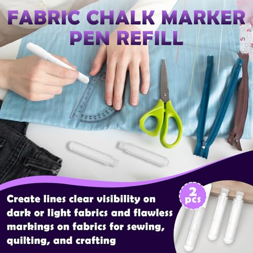 2PCS Sewing Chalk Refill - White - color: Replacement - White