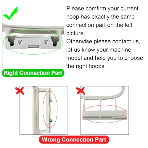 Sew Tech 4pcs Embroidery Hoop for Brother, 1x2.5 4x4 5x7 5x12in Frame Set - color: 4in1 Set