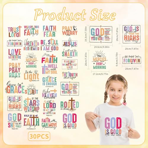 Christian DTF Transfers Ready to Press, Iron on Decals for T-Shirts - color: Christian