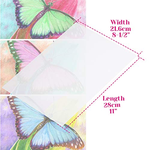 Cridoz 50 Sheets Vellum Paper 8.5 x 11 Inches Translucent Clear for Printing Sketching Tracing Drawing Animation