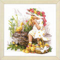 RIOLIS 1781 Girl with Ducklings Counted Cross Stitch Kit 11.81 x 11.81 in - style: Girl with Ducklings 1781