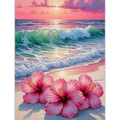 TCDZMYGS Stamped Cross Stitch Kits for Beginners-Flower Beach,12x16in - color: cross stitch-Beach