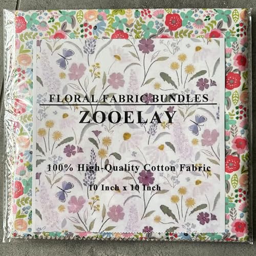 ZOOELAY 42-10" Precut Fabric Quilt Squares Layer Cake Bundles for Quilting Printed Floral for Sewing Fabric - size: 10 x 10 Inch