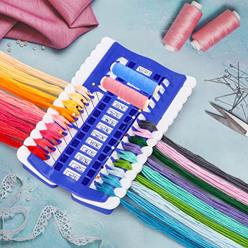 Luxiv 30 Position Embroidery Floss Organizer, Thread Shelf with 15P Card - color: Blue, size: 30 Positions