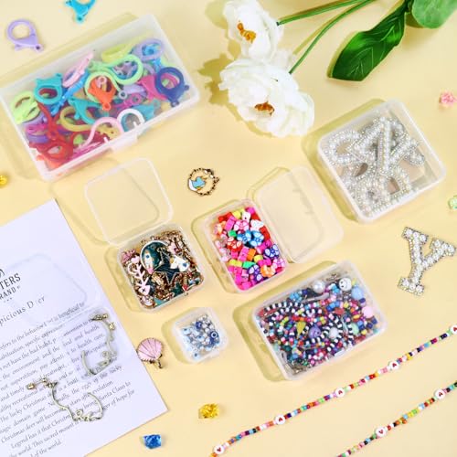 8 Pieces Craft Organizer Box with Lids, Plastic Clear Storage Container Case for Beads, Jewerly, Nail, Buttons, Pins (5.31 x 3.14 x 1.18 Inch) - size: 5.31 x 3.14 x 1.18 Inch