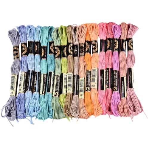 18 Skeins Friendship Bracelet String Embroidery Floss for Sewing - color: Variegated Color