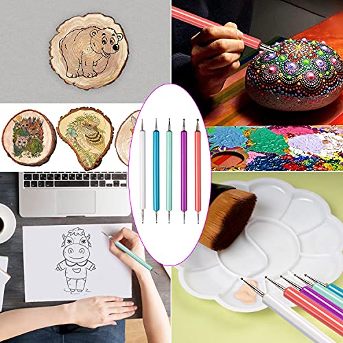 50 Sheets Black Graphite Carbon Paper Transfer (8.5 x 11.5 inch) Tracing Papers with 5 PCS Embossing Styluses Dotting Tools for Wood Paper Canvas Craft