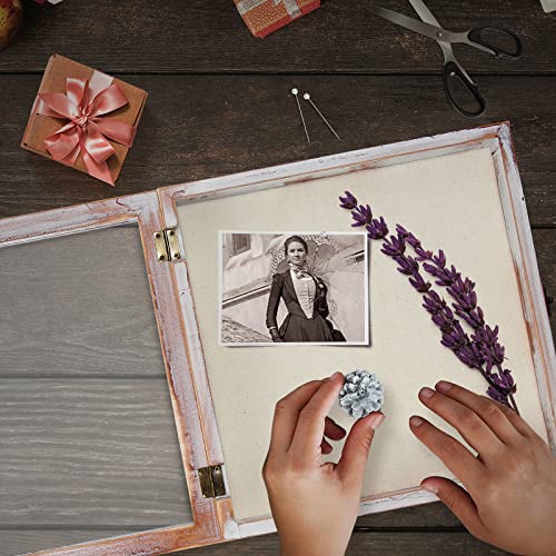 TJ.MOREE Shadow Box 12 x 12 Display Case Wood Picture Frame White Pink - color: White Pink, size: 12x12
