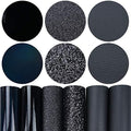 Litchi 6 Pack 8x12 Inch Faux Leather Sheets for Bow Earring, Easy to Cut Vinyl Fabric for Cricut, Durable Fade Resistant Leatherette Without Smell, Black - color: Black6pcs