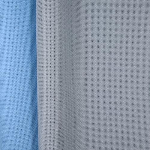KCS 2 pc of 15" x 18" Counted Cross Stitch Cotton Aida Cloth Needlework Fabric (Light Blue+Sea Foam, 16CT) - color: Light Blue+sea Foam, size: 16CT