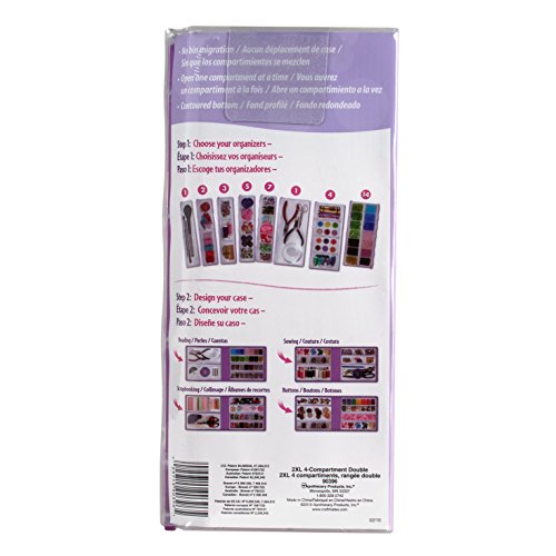 Craft Mates Bead Organizer, 4 Locking Compartments, Plastic Storage (2XL) - style: 4 Compartment