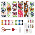 ORIGACH 6 Set Butterfly & Flower Cross Stitch Bookmark Kit for Beginner - style: Butterflies
