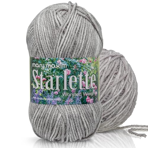 Mary Maxim Starlette Yarn, Acrylic Yarn, 3.5 OZ, 180 Yards, Grey Heather - color: Grey Heather