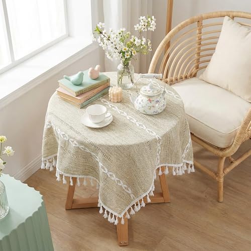 Fall Square Tablecloth 24 x 24 inch, Rustic Farmhouse Nightstand Cover Top - color: Brown, size: 24" x 24" (Square)