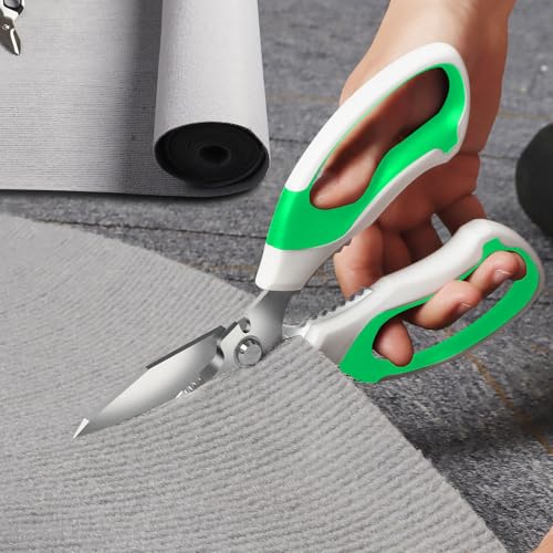BoFuYuan Utility Scissors All Purpose heavy duty 8-Inch Green - color: Green