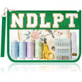 BuyCard Needlepoint Project Bag, NDLPT Clear Zipper Pouch Sewing Gifts Bag - color: Green