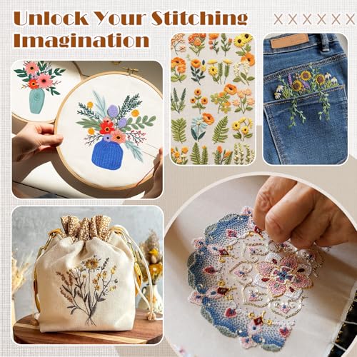 TITINICE Upgraded Embroidery Stitch Book Kit, Large-Format Learning Book