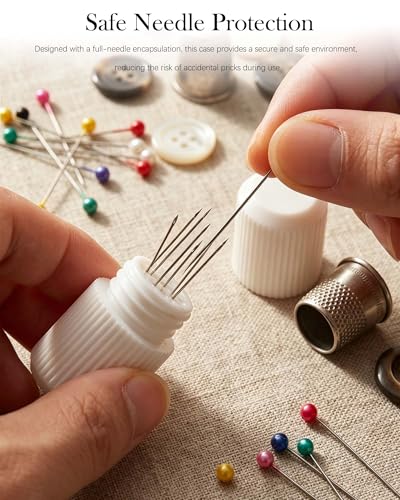 2 Pack Portable 3D Printed Sewing Needle Storage Case - PETG Material, Holds 11 Needles, Ideal for Sewing Essentials and Craft Supplies