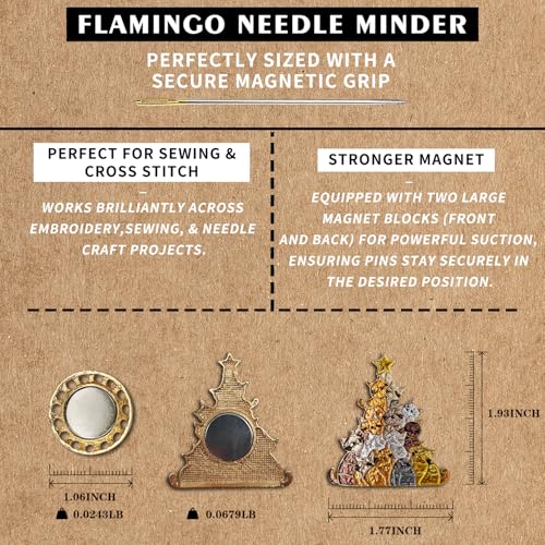 Needle Minder Magnet, Magnetic Needle Minder, Needle Minders Magnetic Cross Stitch Accessories, Magnetic Needle Holder, Life Tree, Butterfly, Cats, Owl, Heart (Cat Christmas Tree) - size: Cat Christmas Tree