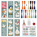 INFUNLY 6PCS Duck Cross Stitch Bookmark Kit for Beginners 2.99''×8.54'' Duckling Stamped Embroidery Bookmark Kits with Words Animals Needlepoint Bookmark Kit with Instruction for Book Lovers Readers - style: Duck