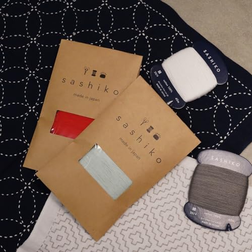 DARUMA Sashiko Thread Card Rolls Set of 3 (43.7 Yards x3) - Sewing & Embroidery, Includes Instruction Manual and Gift Packaging (Thin, Blue) - color: Blue, style: Thin